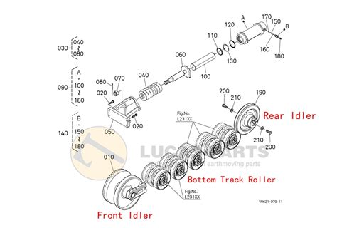 kubota track idler parts diagram